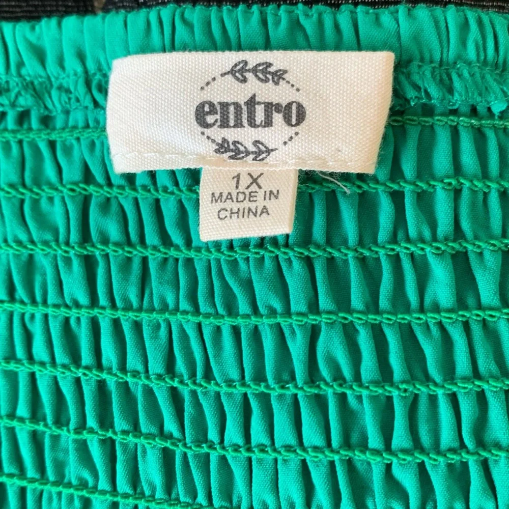 Entro Puffy Sleeve Babydoll Top Green - Picture 7 of 9